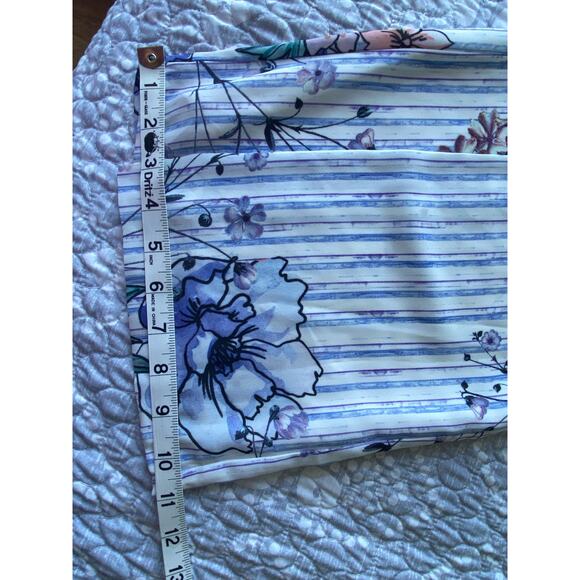 Anthropologie Greylin Wide Leg Pants Lined Stripes Floral Style KP5523A Size Med - Picture 12 of 15